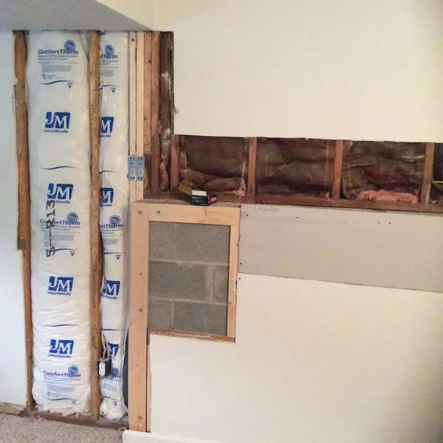 Wall insulation replacement during Basement Flood Cleanup in Lumberton